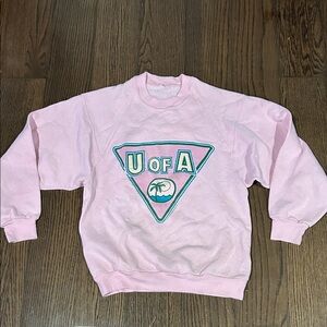 Vtg 80s wild sportswear University of Arizona pink logo sweatshirt sz XS